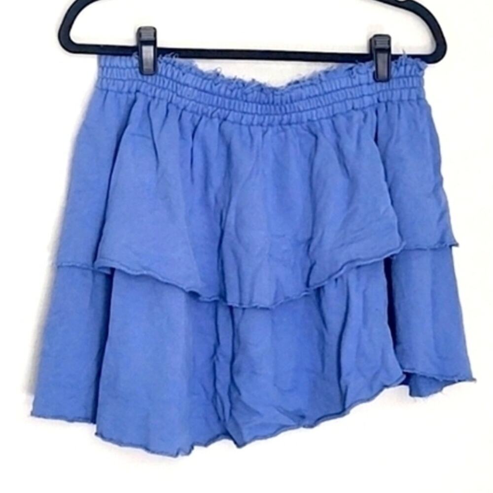 Aerie Skirt Tiered Cotton Light Blue Size L Tennis Preppy
